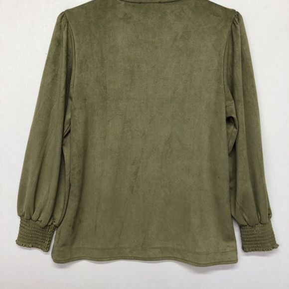 JOH Women Long Sleeve Blouse Top Shirt Size Small Olive Green B227 -8 - Picture 15 of 16